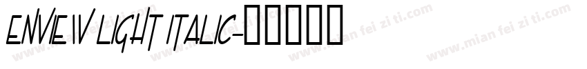 Enview Light Italic字体转换